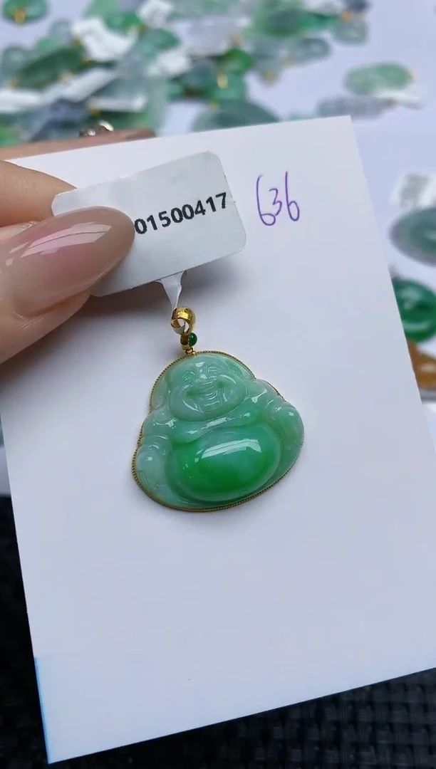 【闪购商品】翡翠颈饰18K金镶嵌天然翡翠A货，636