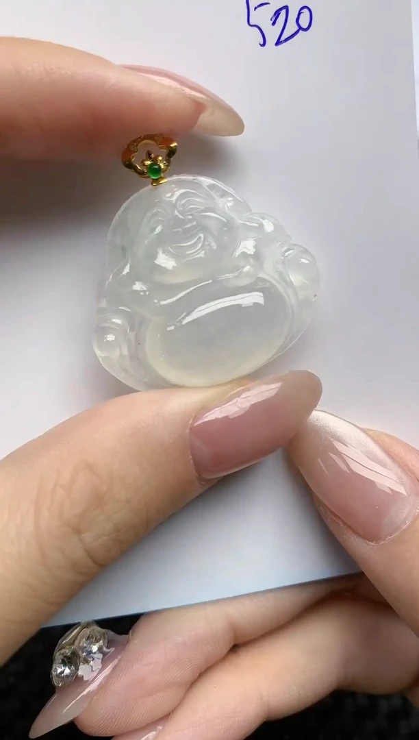 【闪购商品】翡翠颈饰18K金镶嵌天然翡翠A货，