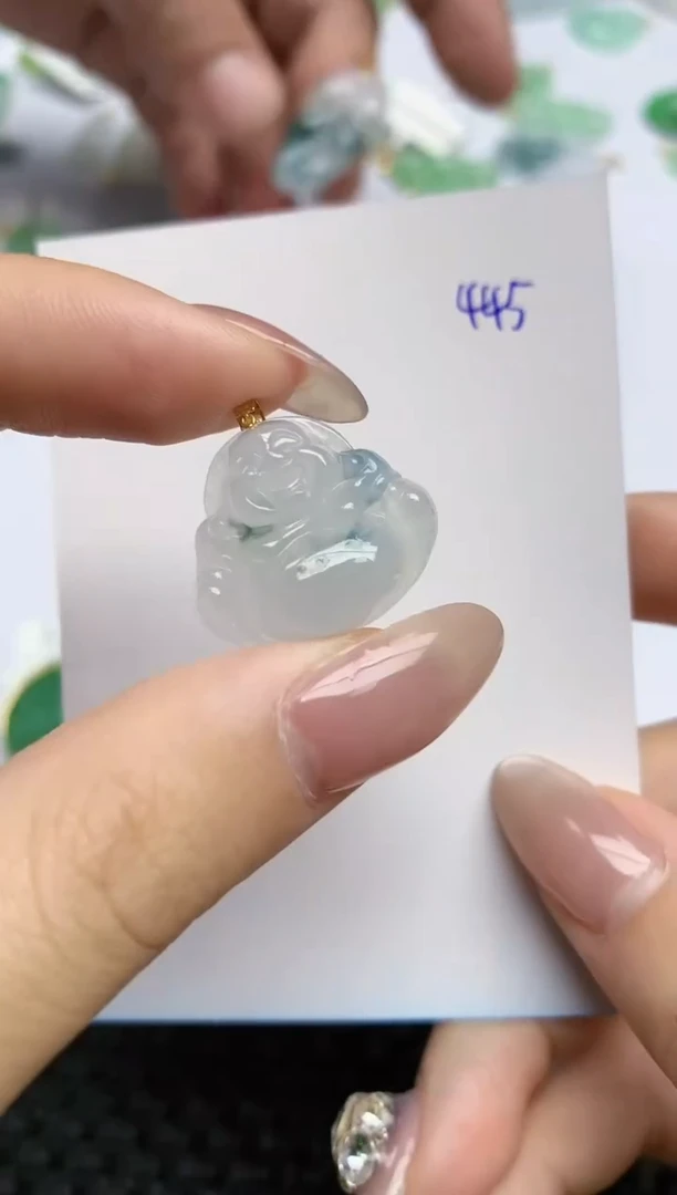 【闪购商品】翡翠颈饰18K金镶嵌天然翡翠A货，