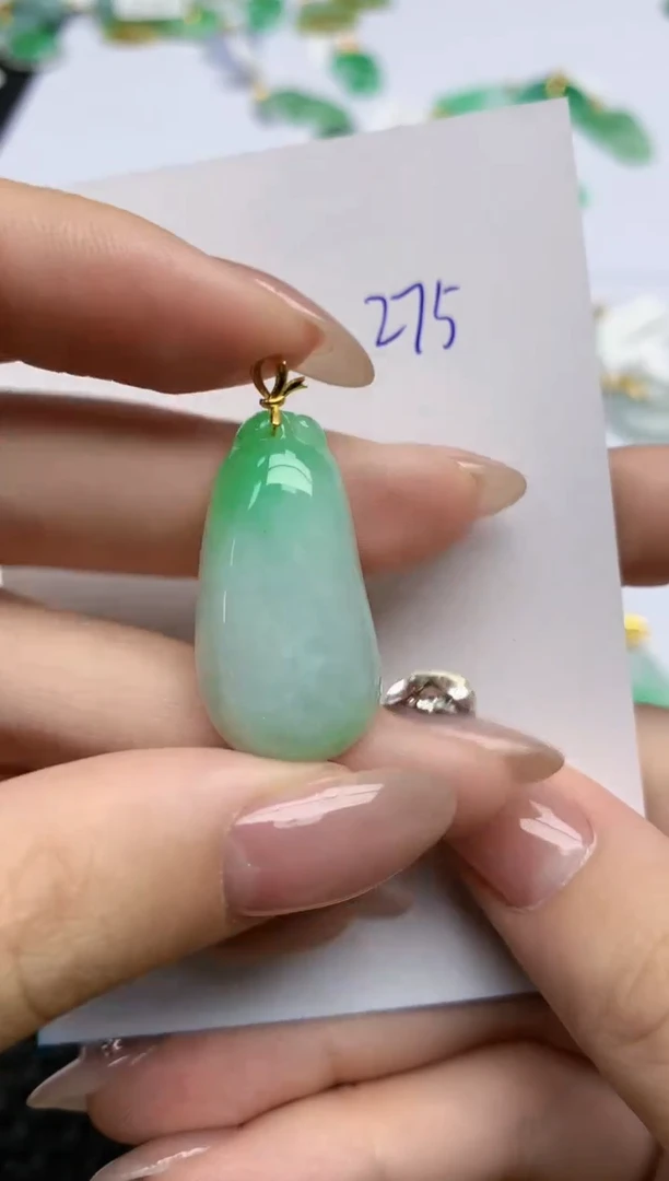 【闪购商品】翡翠颈饰18K金镶嵌天然翡翠A货，