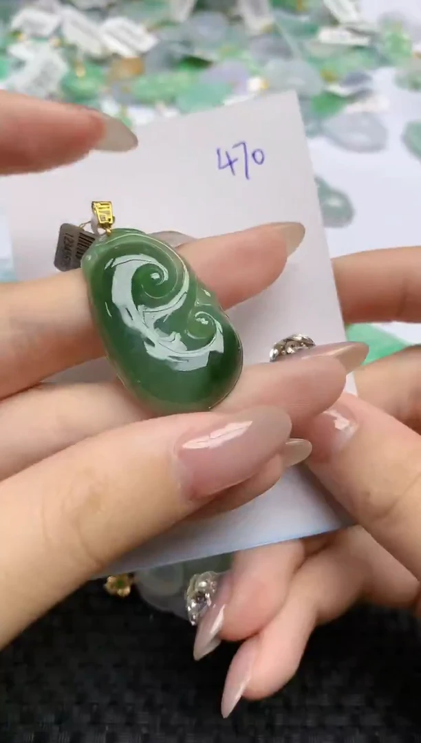 【闪购商品】翡翠颈饰18K金镶嵌天然翡翠A货，