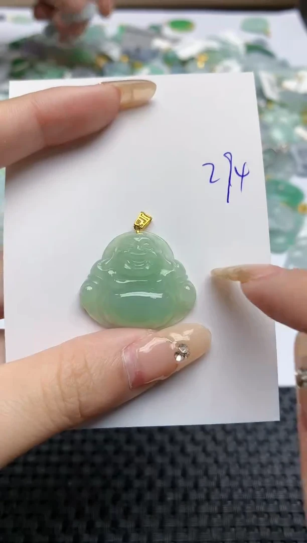 【闪购商品】翡翠颈饰18K金镶嵌天然翡翠A货，294