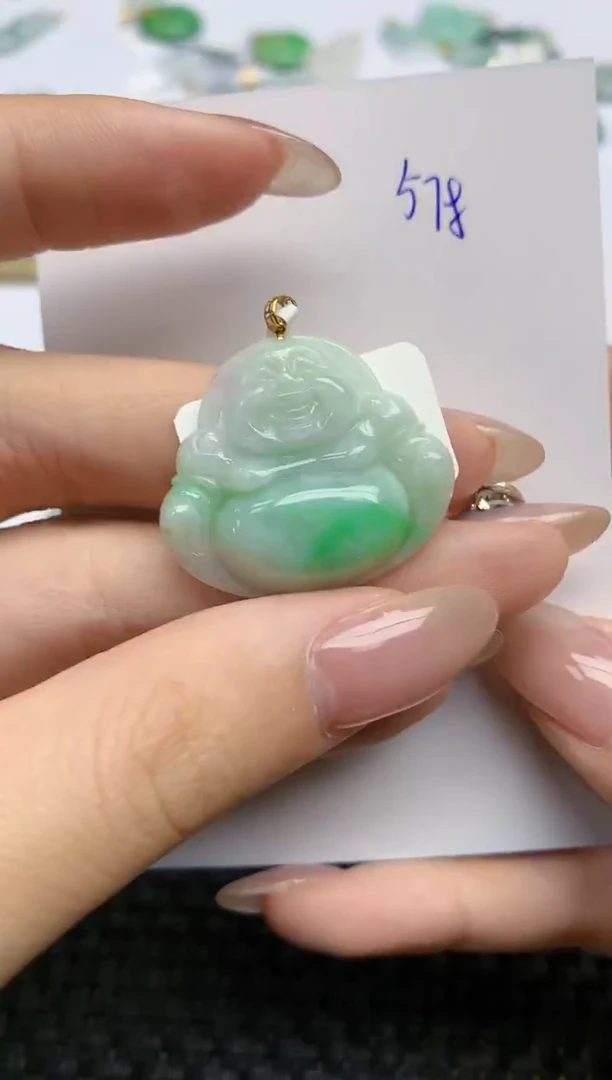 【闪购商品】翡翠颈饰18K金镶嵌天然翡翠A货，