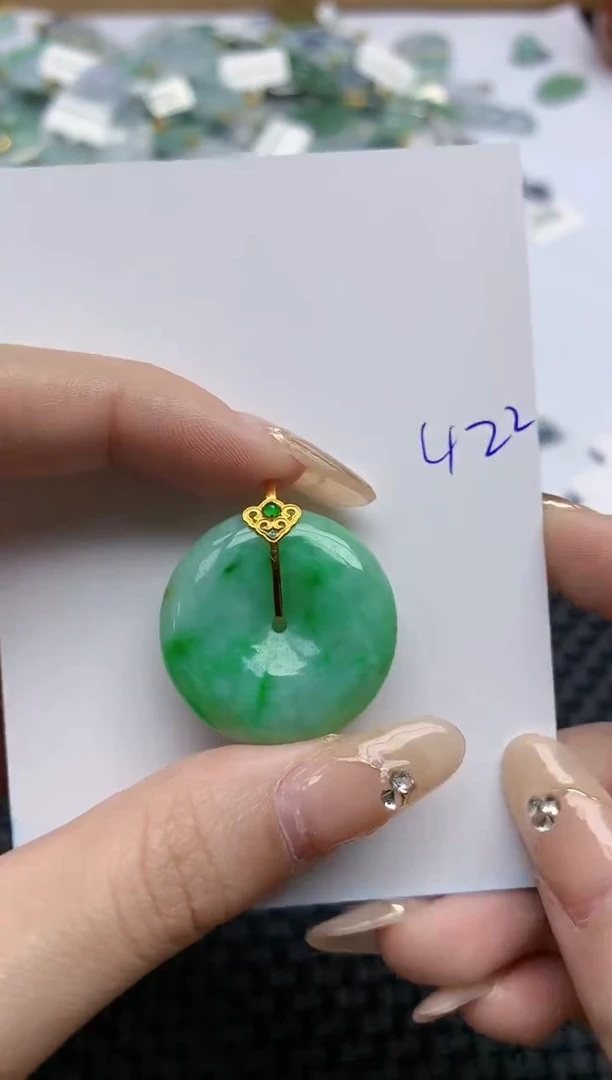【闪购商品】翡翠颈饰18K金镶嵌天然翡翠A货，422