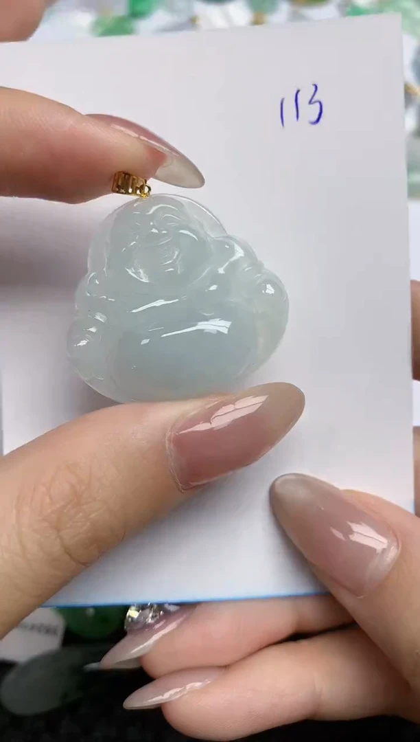 【闪购商品】翡翠颈饰18K金镶嵌113天然翡翠A货