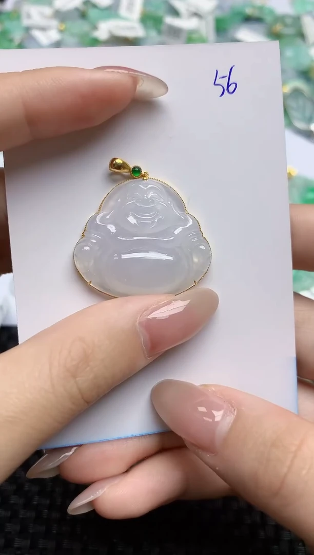 【闪购商品】翡翠颈饰18K金镶嵌天然翡翠A货