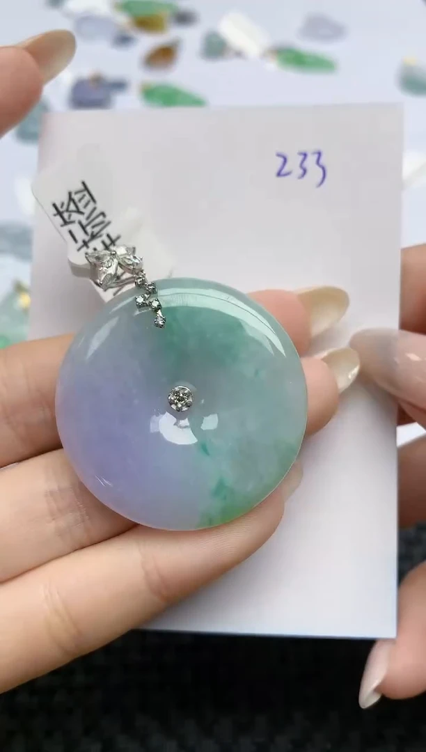 【闪购商品】翡翠颈饰18K金镶嵌天然翡翠A货，233