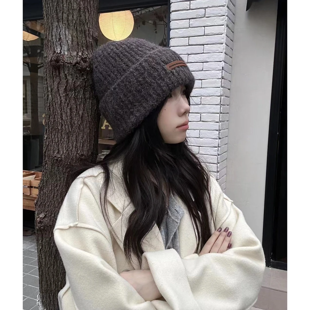 帽子网红针织时尚百搭保暖韩版冷帽休闲冬季羊毛日系毛线针织帽女