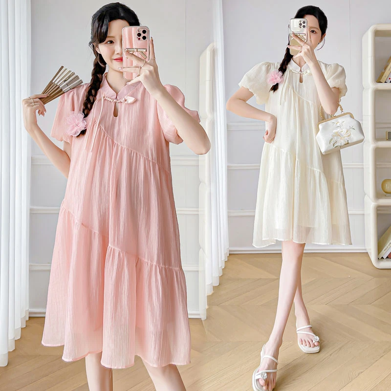 新中式孕妇装夏款2024新款高级感遮肚子不显怀洋气时尚孕妇连衣裙