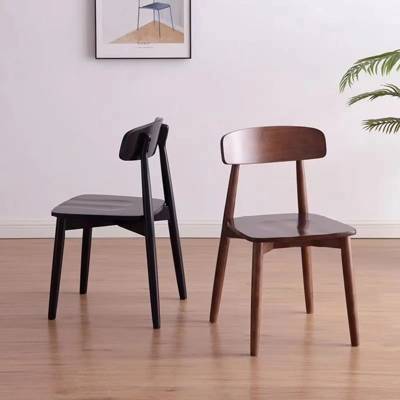 实木餐椅家用现代简约北欧靠背酒店橡木靠背椅椅子吃饭客厅软包
