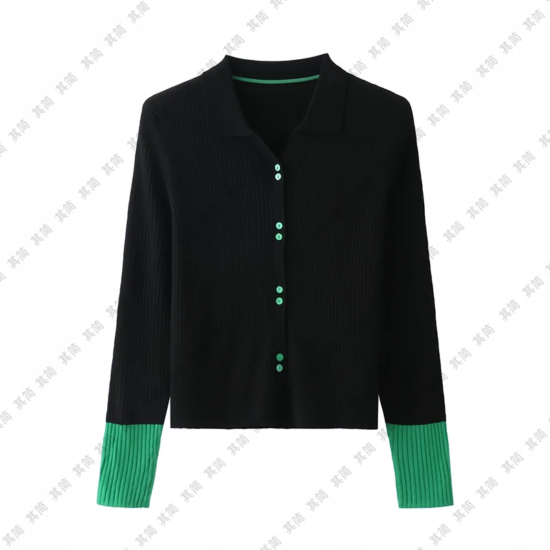 【可机洗撞色】慵懒风针织衫2025年新款初春羊毛衫百搭打底衫30W172