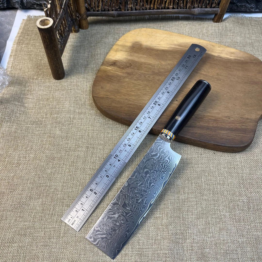 阳江厂家大马士革钢小菜刀厨房锋利切菜切肉切片刀