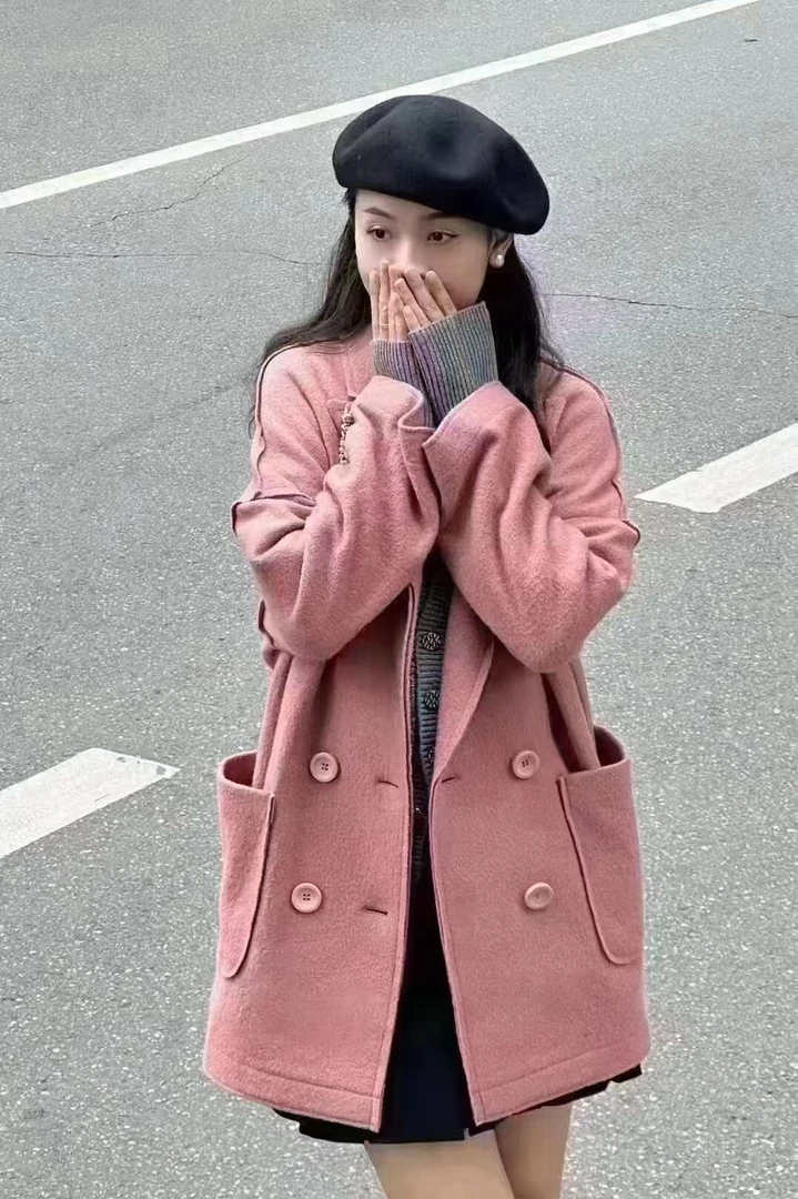 不支持退换 5400465 时尚百搭毛呢外套