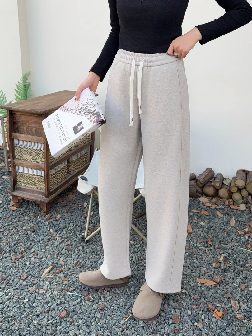 「醋酸羊.毛镰刀裤」500克秋冬款加厚不加绒窄版阔腿裤-1120