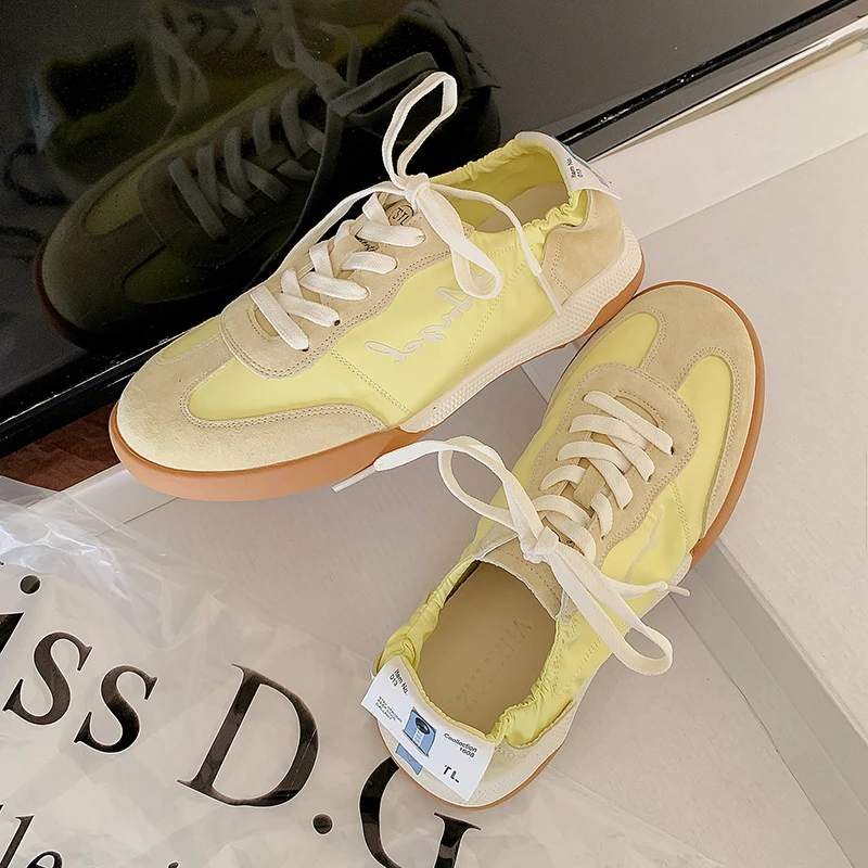 葡萄妈同款阿甘鞋女2025新款芭蕾德训鞋系带复古百搭轻便透气运动