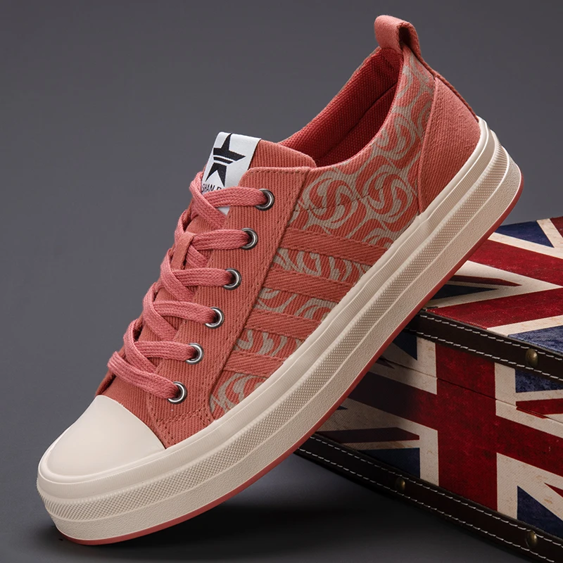 男士新款春夏秋季低帮系带韩版潮流百搭学生休闲运动透气帆布板鞋