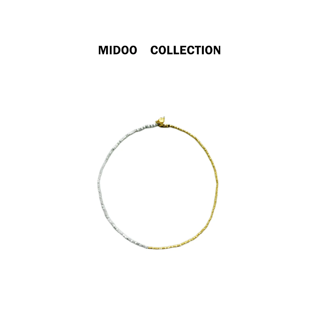 铜合金项链 MIDOO 碎银几两2024 双色立方体闪闪项链