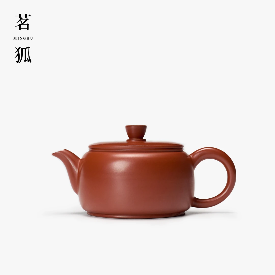 【吴炫杰·汉瓦】朱泥潮州手拉壶 全手工土水工艺大口盖实用茶具器具