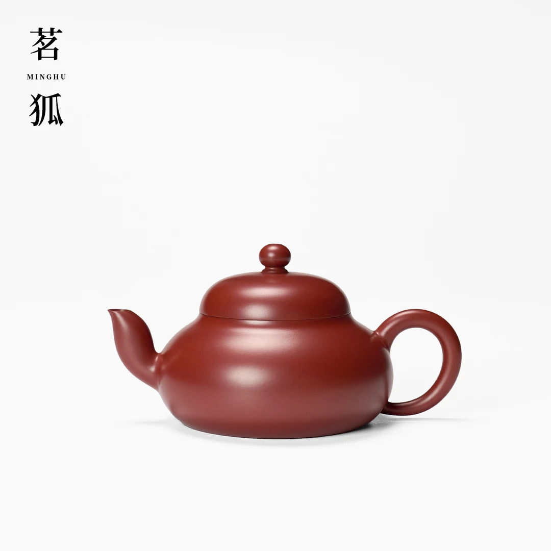 【章广鑫·矮梨】朱泥潮州手拉壶 老安顺紫砂仿古思亭容天水平矮潘壶