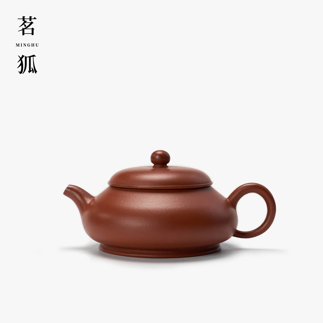 【李镇加·明炉】朱泥潮州手拉壶 大口盖实用紫砂功夫茶具器具泡茶壶