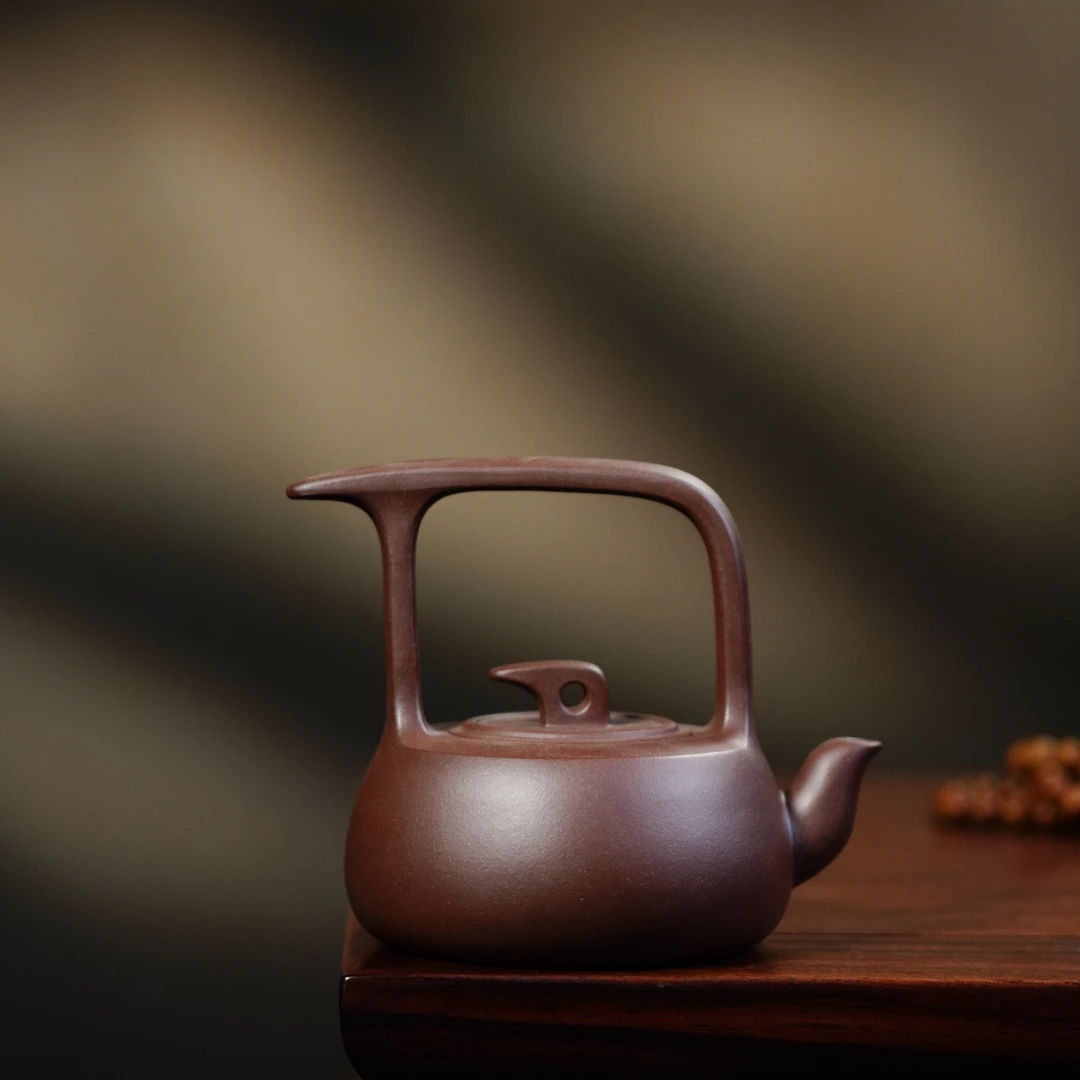 【半手工】国工李霞 雨露天星提梁 紫泥 180CC紫砂壶 手工