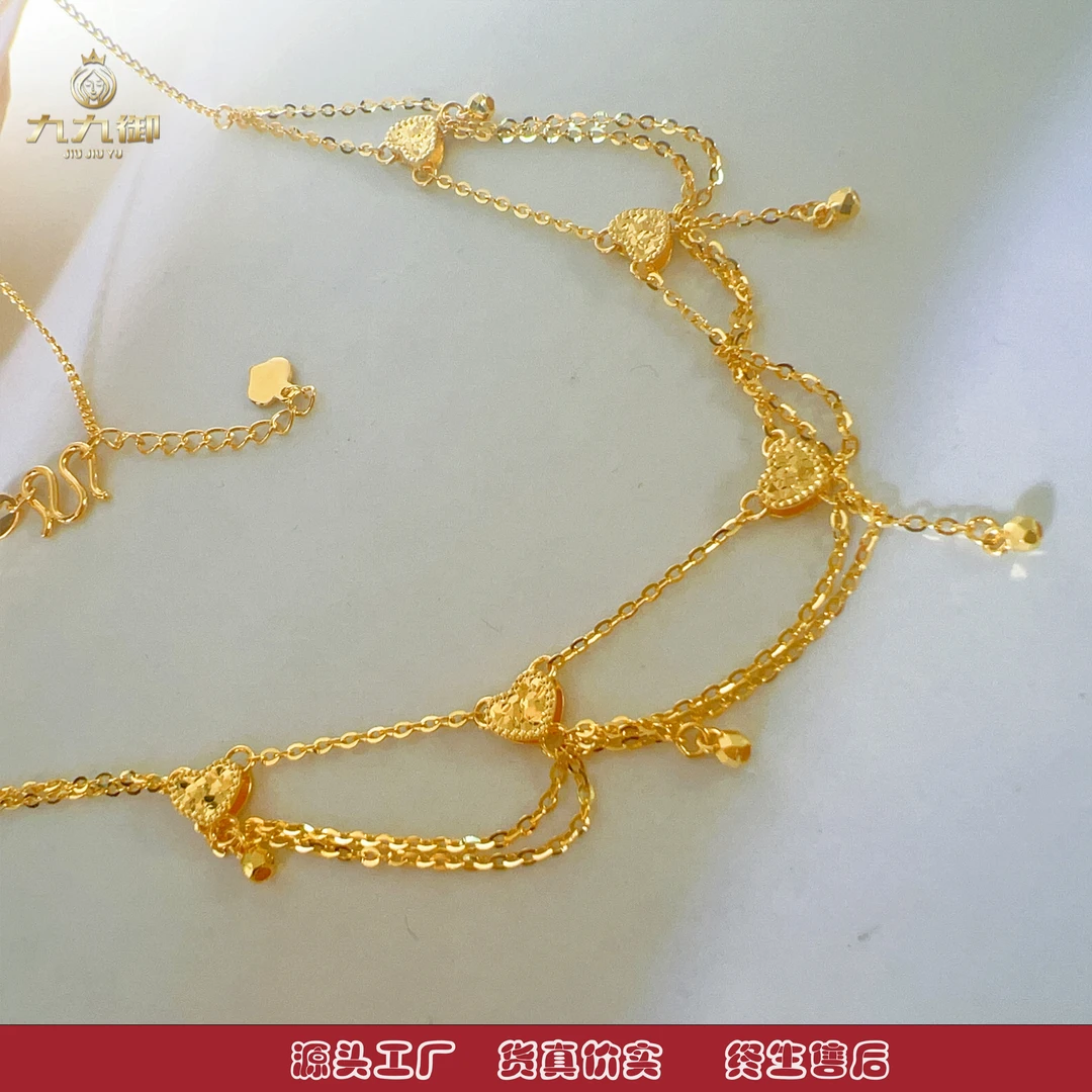 JIUJIUYU/九九御XL-005—5G足金999蕾丝公主花边黄金项链女款