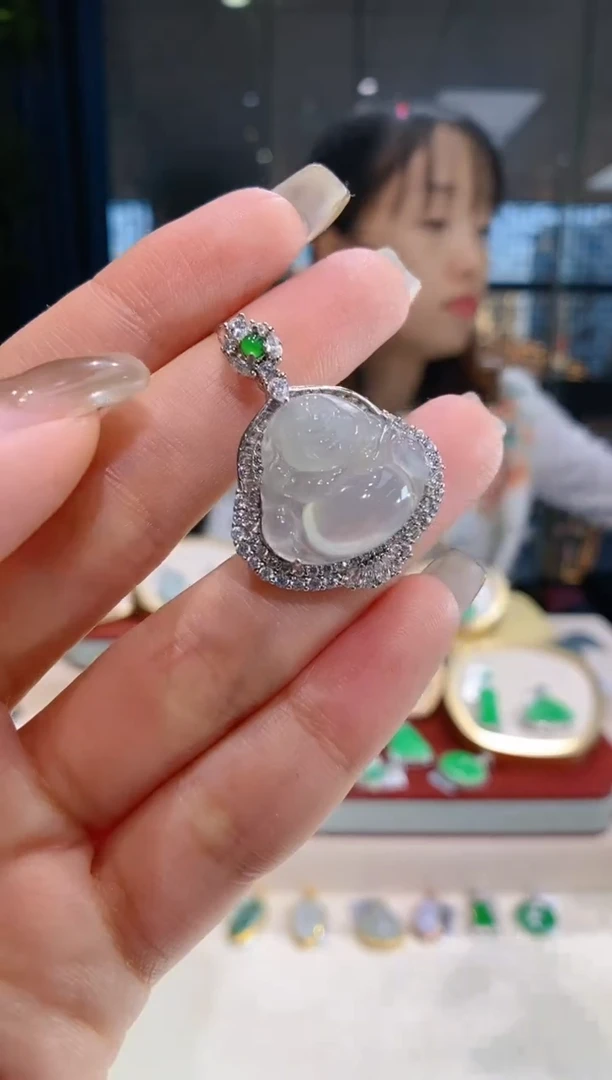 【闪购商品】翡翠吊坠(不含链)银S925镶嵌佛公