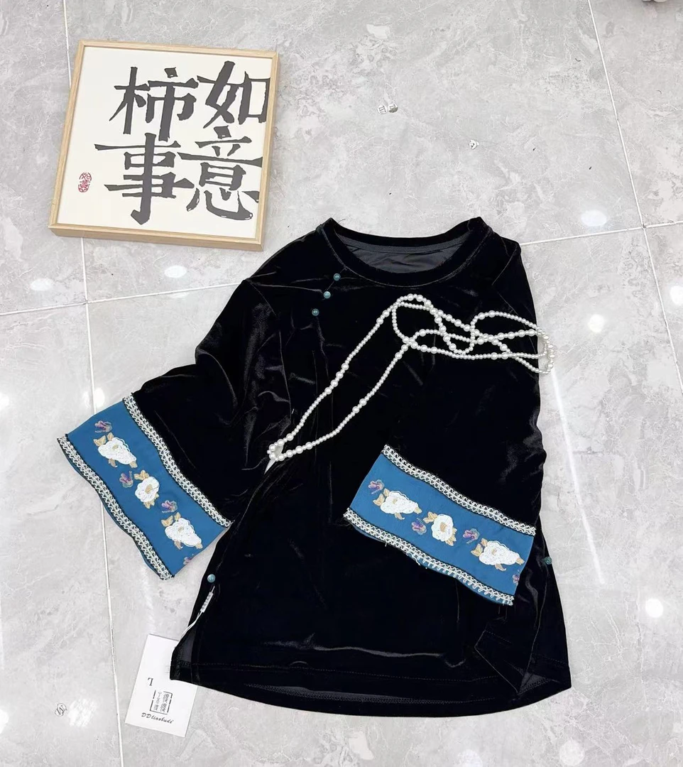 新中式国风手工重工刺绣太太服日常上衣轻奢时尚显瘦大