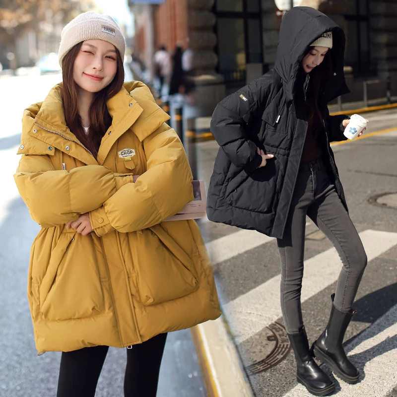 2024新款韩版大码胖200斤收腰显瘦厚90%白鸭绒保暖羽绒服外套D206