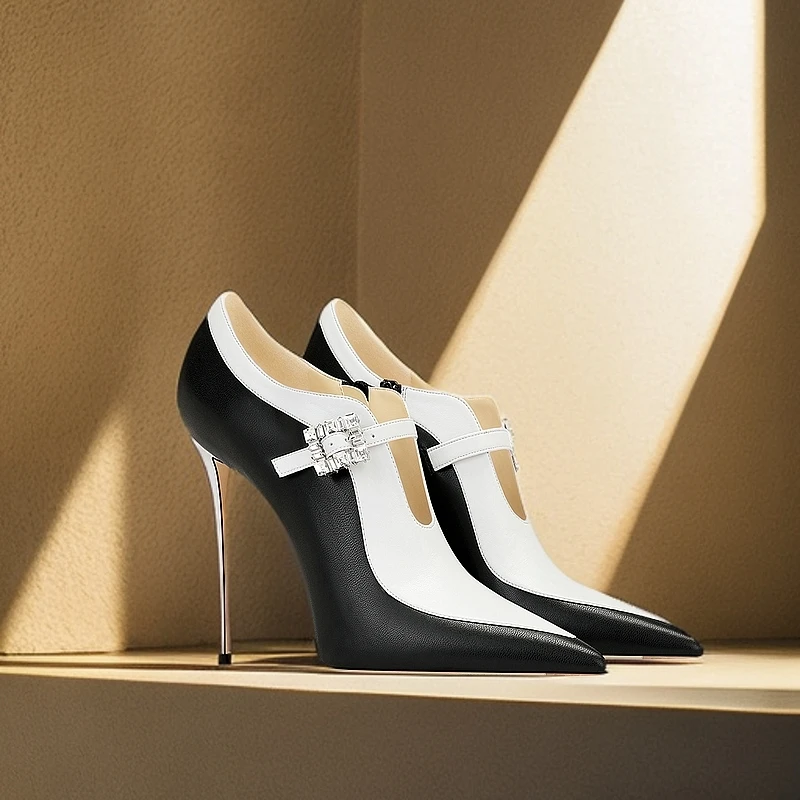 2025网红款高跟小众不累脚秋季新款尖头细跟气质深口单鞋高级洋气