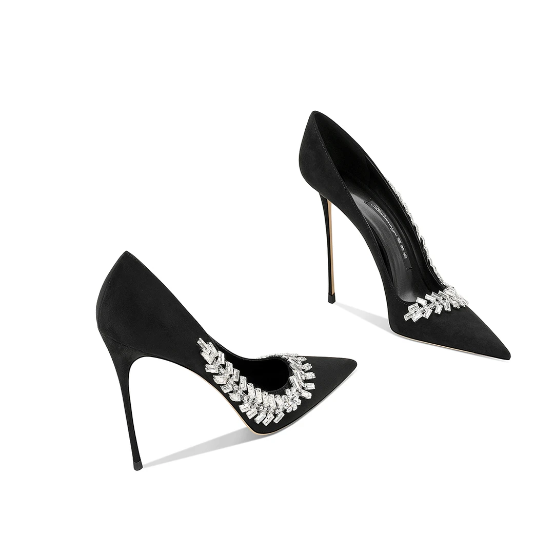 尖头高跟鞋细跟黑色御姐浅口2025秋冬新款网红百搭爆款小个子洋气