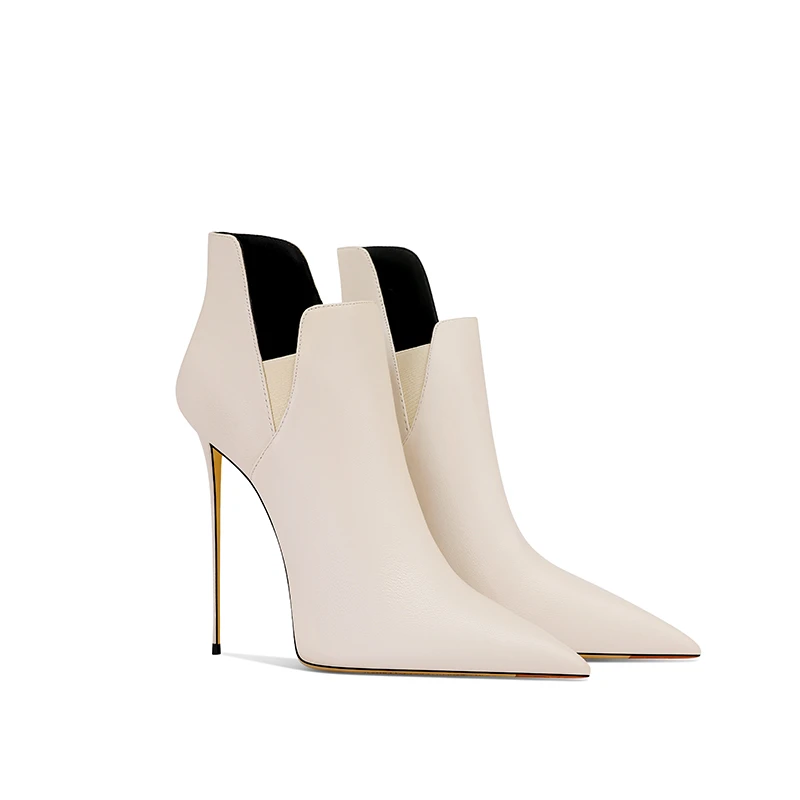 爆款气质洋气高跟鞋靴子女新款尖头细跟小个子短靴女单靴显高时尚