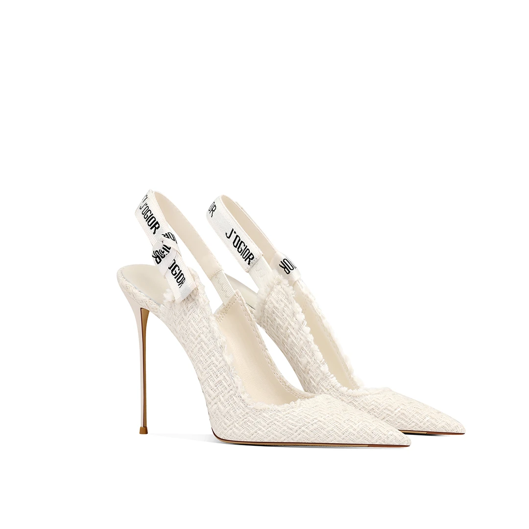 小香风法式高跟凉鞋白色气质2025爆款浅口单鞋高级不累秋冬新款