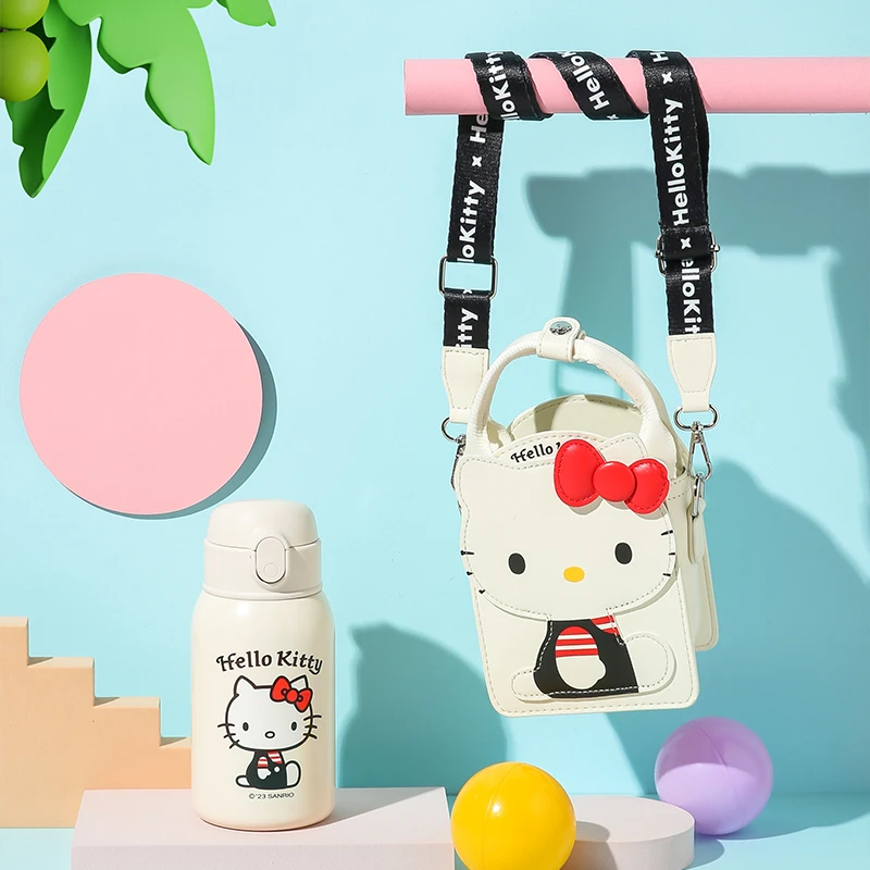 【新款波点kitty】杯具熊530ml波点儿童保温杯可爱便携大容量防摔
