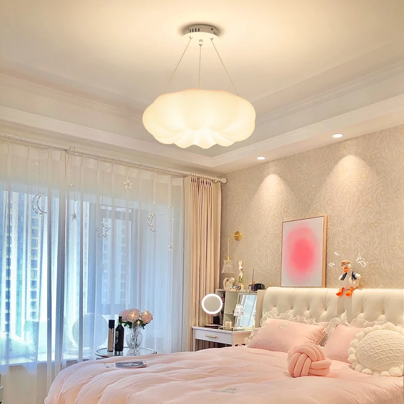 君御创意云朵吊灯奶油风南瓜主卧儿童房间灯具现代简约餐厅子母灯