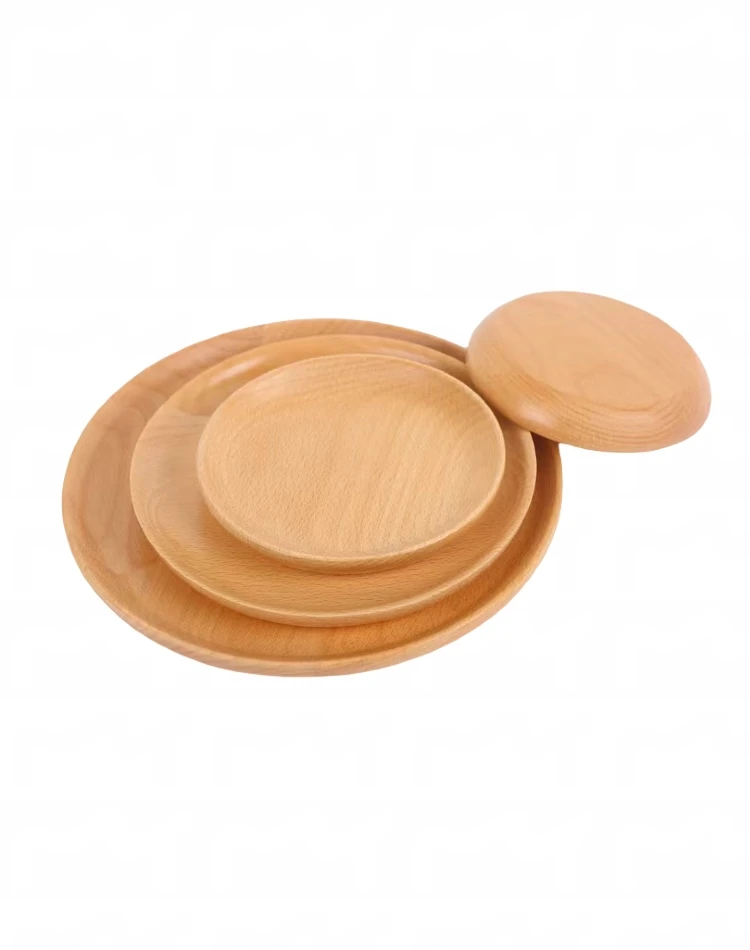 木喜时代榉木11.8cm圆形果盘日式隔热木制小创意点心盘餐盘