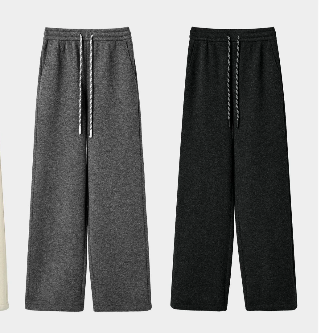 【咩咩绒束口裤】过年新衣显腿长两穿直筒裤450g特舒绒粗羊毛束脚裤