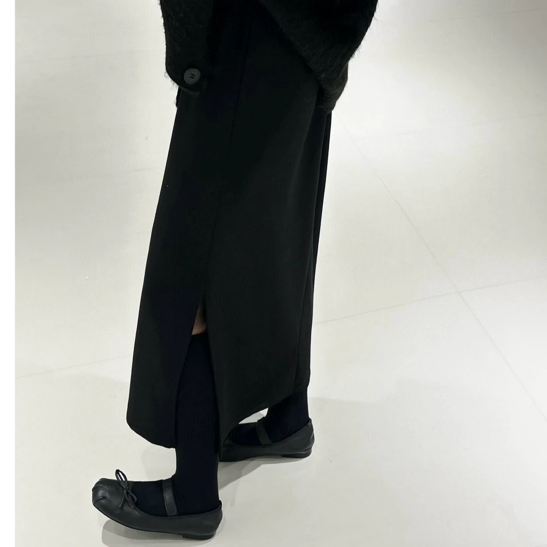 【过年战裙】冬款开叉羊毛半身裙高腰时尚百搭中长款女半身裙