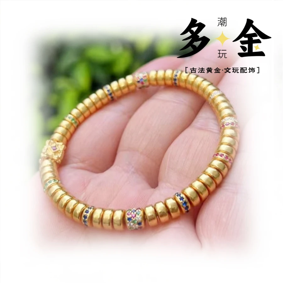 标价非卖价-直播间搭配-多金文玩足金药片镶嵌直切手串定制搭配