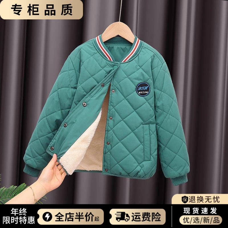 冬季儿童内胆棉衣袄保暖中大童男童女童加绒加厚棉服内搭校服神器