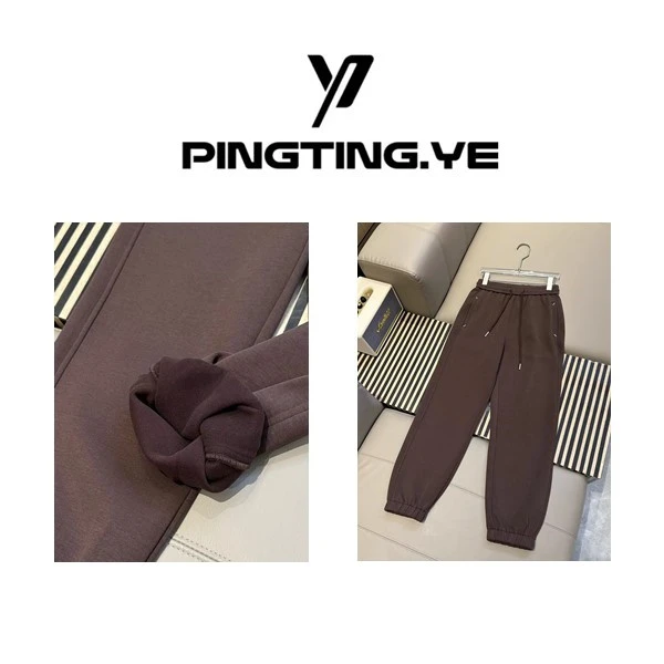 PINGTING.YE加绒休闲时尚抽绳松紧百搭显瘦收口卫裤PT8022