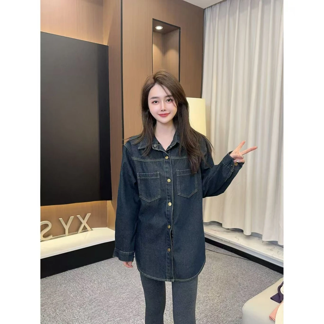 加绒复古衬衣 小允姐姐2024新款时尚气质高级加绒复古衬衣