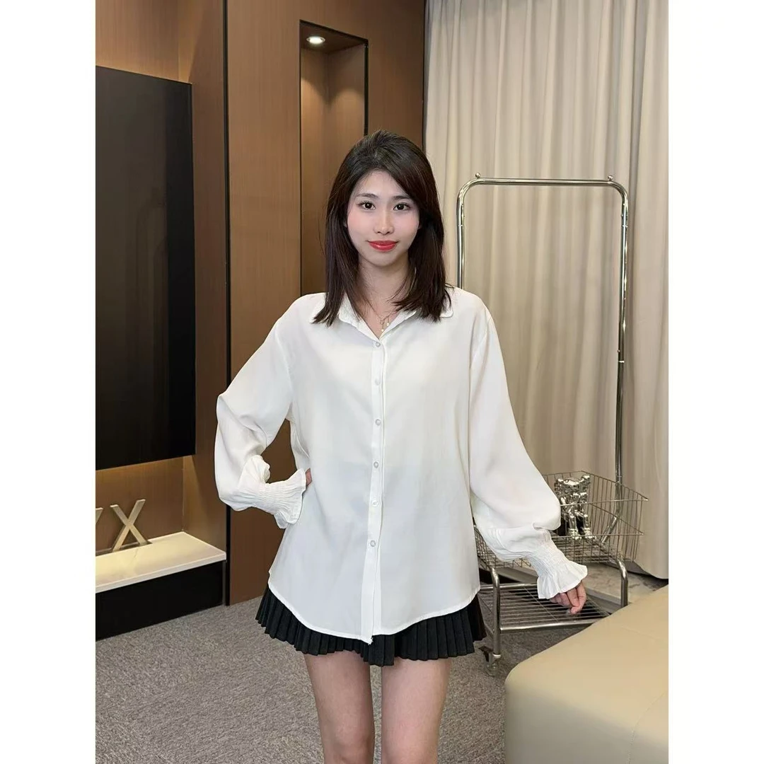 花朵袖口衬衣 小允姐姐2024新款时尚气质高级花朵袖口衬衣