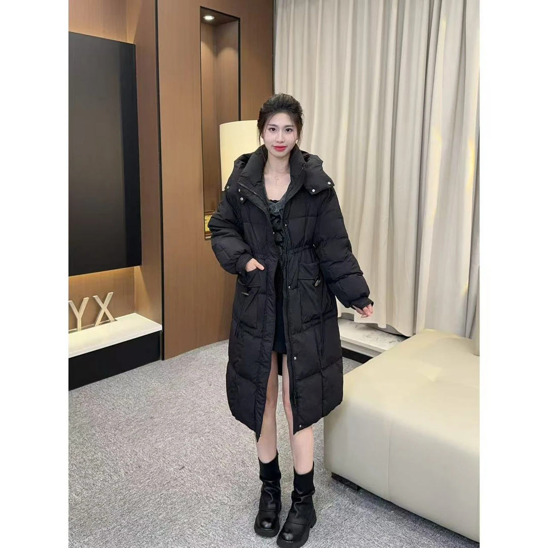 【1124】长款二代热力感 小允姐姐2024新款时尚高级口袋抽绳羽绒服