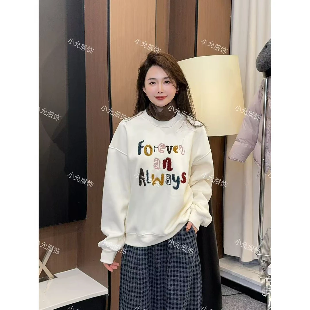 彩色字母卫衣 小允姐姐2024新款时尚气质高级彩色字母卫衣