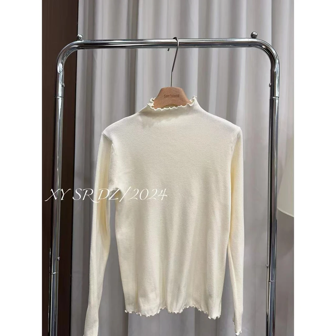 花边打底上衣 小允姐姐2024新款时尚高级花边打底上衣