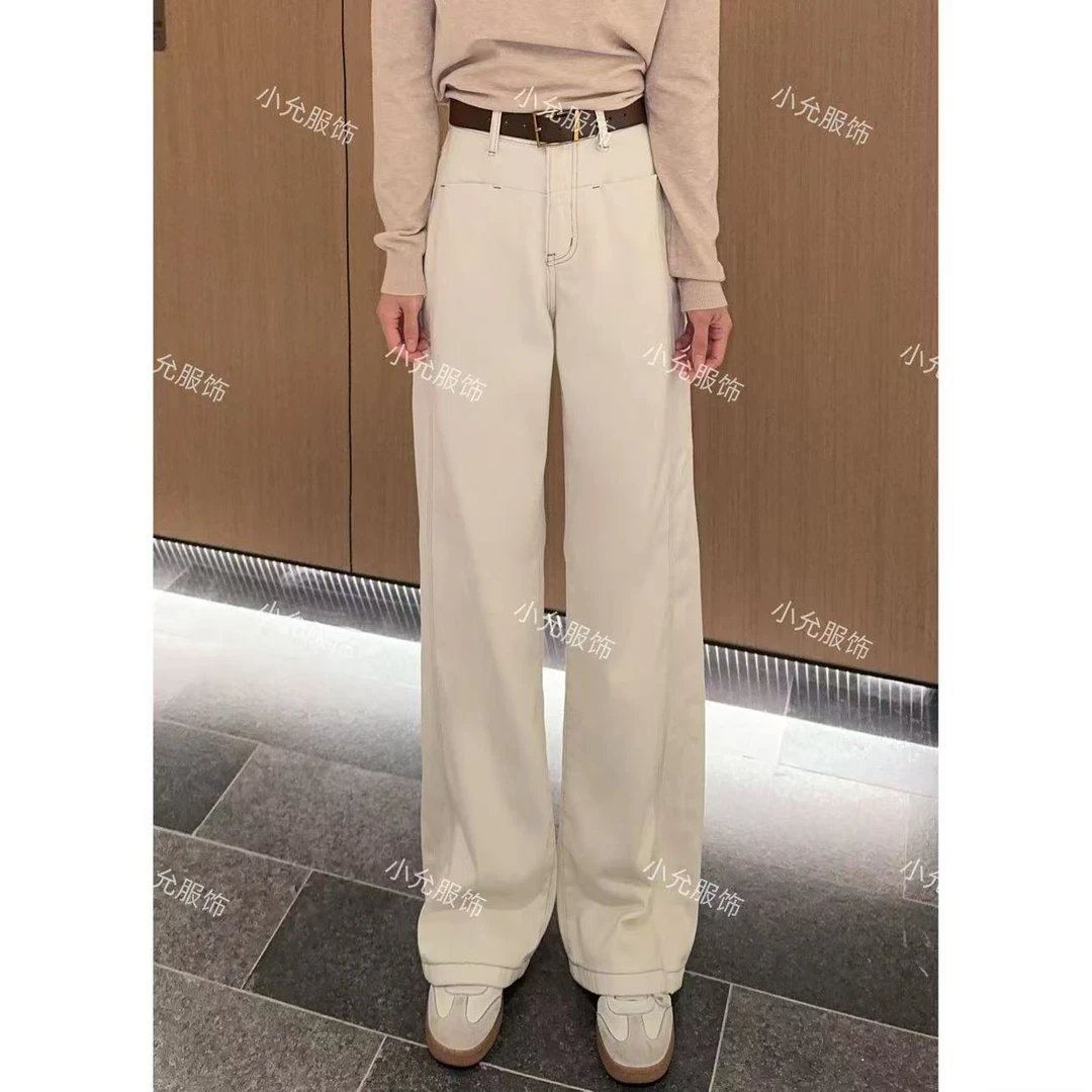 设计感阔腿牛仔裤 小允姐姐2024新款时尚高级设计感阔腿牛仔裤