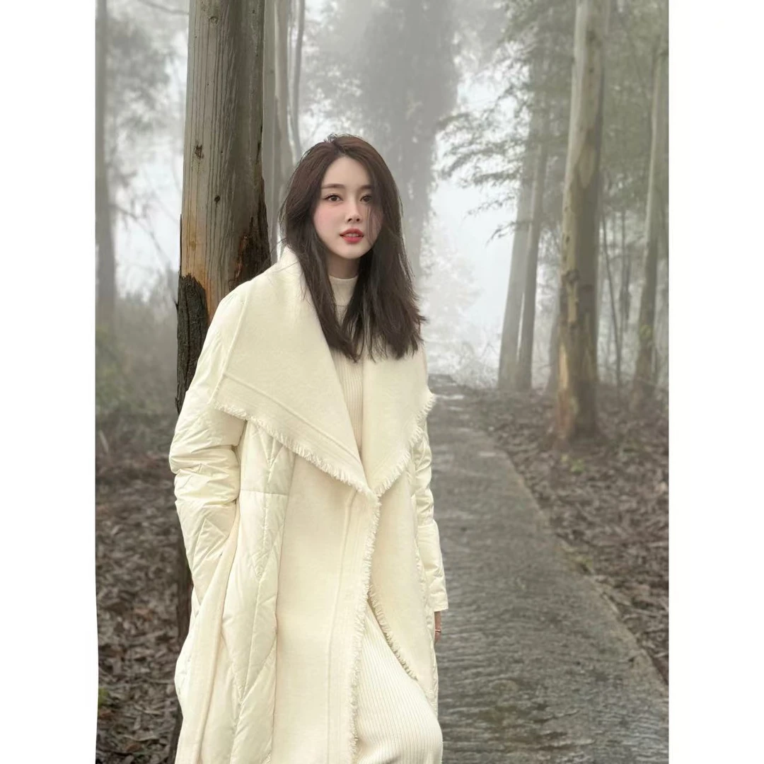 回忆过去 小允姐姐2025新款时尚气质高级长款拼接羽绒服