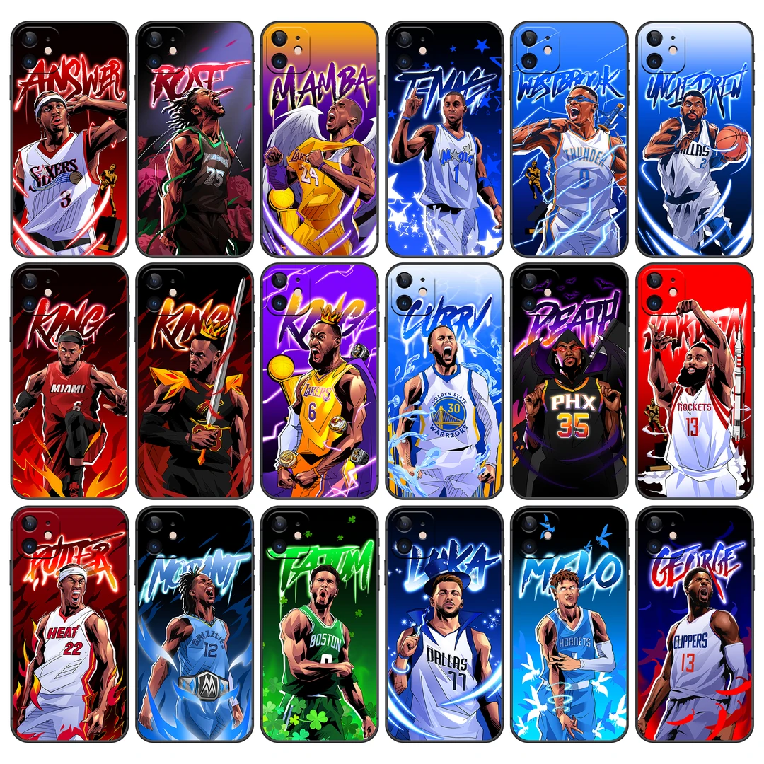 NBA手机壳 原创手绘球星 詹姆斯手机壳 库里手机壳 科比手机壳