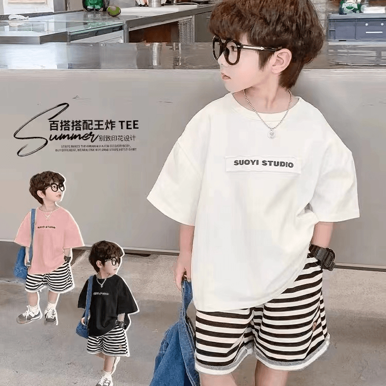 男女童短袖T恤夏季纯棉2024新款儿童帅气夏装潮牌T恤韩系上衣